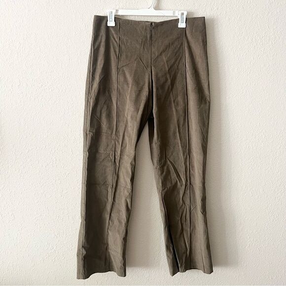 Soft Surroundings Corduroy Wide Leg Pants Size L Front Zip High Rise - Picture 1 of 7